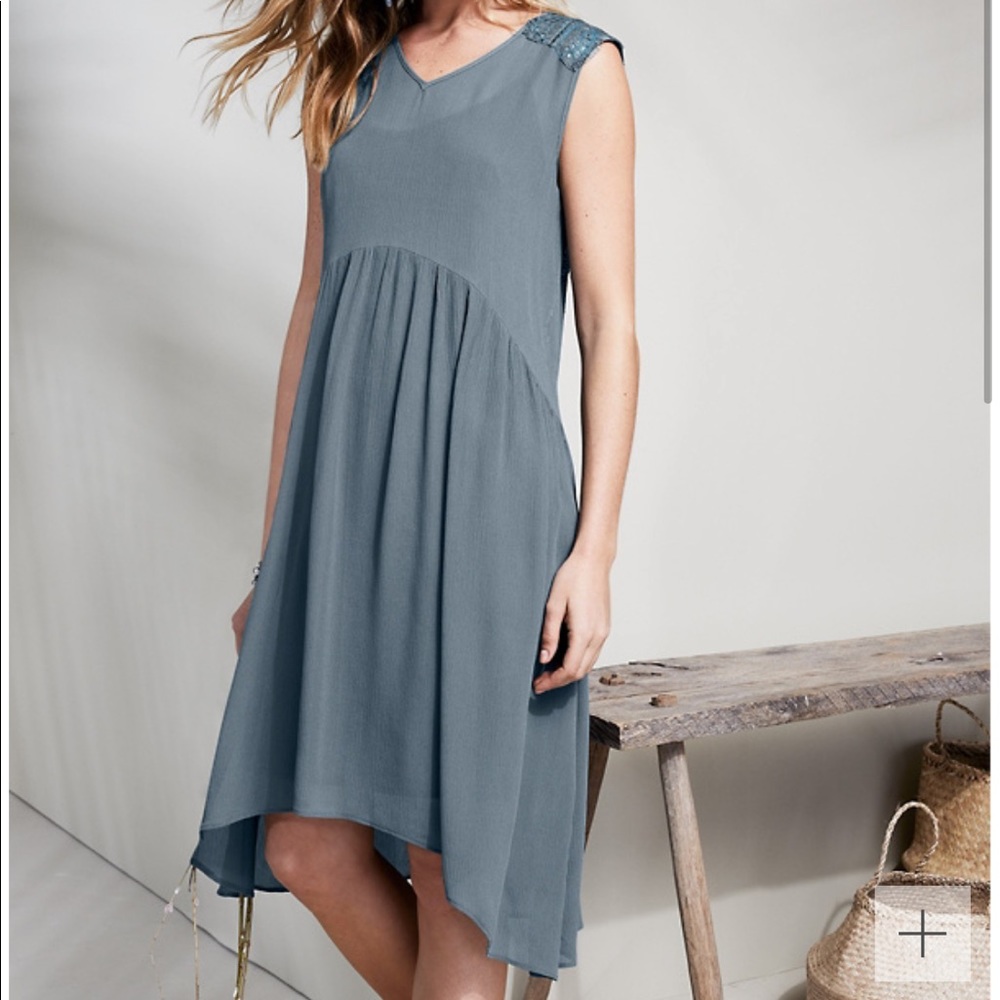garnet hill lace-inset silk midi dress